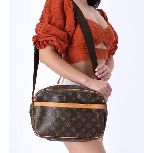 Louis Vuitton Reporter PM M45254 Brown Monogram Shoulder Bag Messenger - Picture 1 of 16